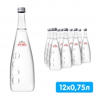 ���� Evian 0.75 �����, ��� ����, ������, 12 ��. � ��.